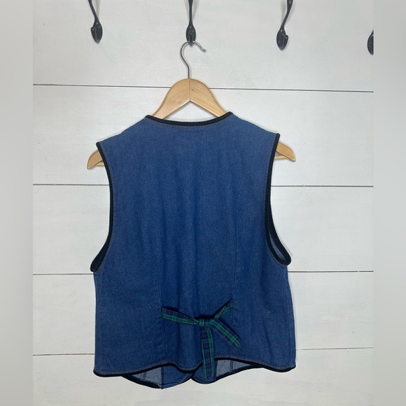 Vintage Napa Valley Denim Plaid Detail Vest – Made in USA -Women's Size Medium - Picture 6 of 7